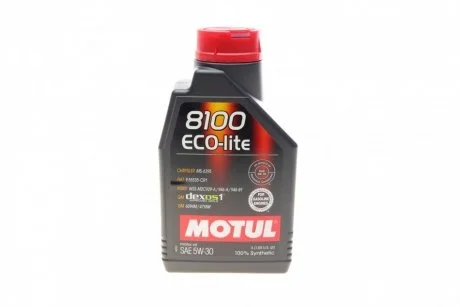 Олива 5W30 ECO-lite SAE 8100 (1л) (GM-dexos1 GEN3/FORD M2C 929-A/M2C 946-A) (107250/108212/104987) MOTUL 839511