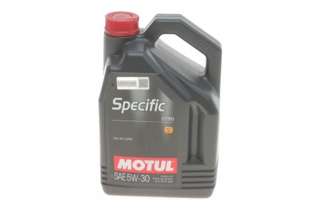 Масло 5W30 Specific 2290 (5L) (ACEA C2/PSA B71 2290) (109325) MOTUL 867751 (фото 1)