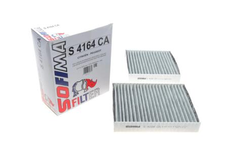 Фільтр салону Citroen C3/C4/Peugeot 207/208 09- (вугільний) (к-кт 2шт.) SOFIMA S 4164 CA