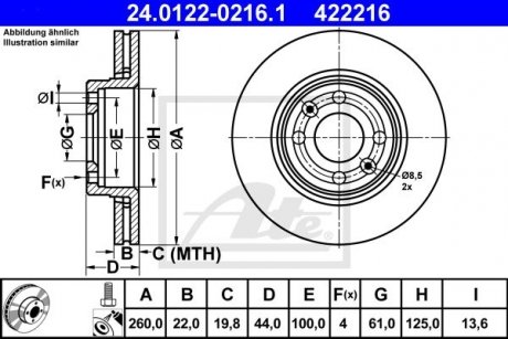Гальмівний диск ATE 24.0122-0216.1 (фото 1)