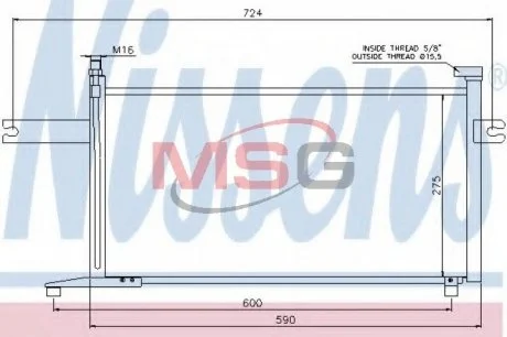 Конденсер NS MICRA/MARCH K11(92-)1.0 i 16V(+)[OE 92110-6F600] NISSENS 94498