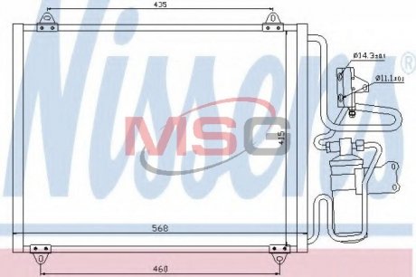 Конденсер RN SAFRANE II(96-)2.0 i 16V(+)[OE 77 01 205 918] NISSENS 94440