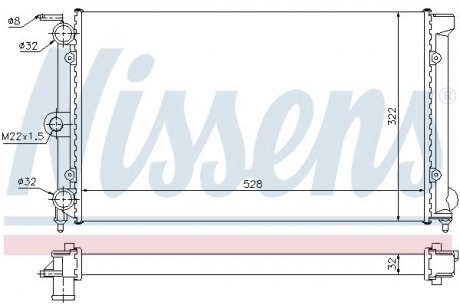 Радиатор VW DERBY(81-)1.3(+)[OE 321.121.253 BM] NISSENS 651111