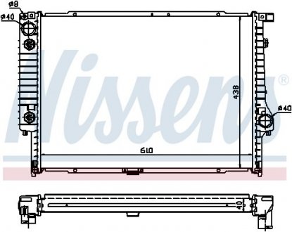 Радиатор B10(E34)3.5 i(+)[OE 1.468.080] NISSENS 60597A