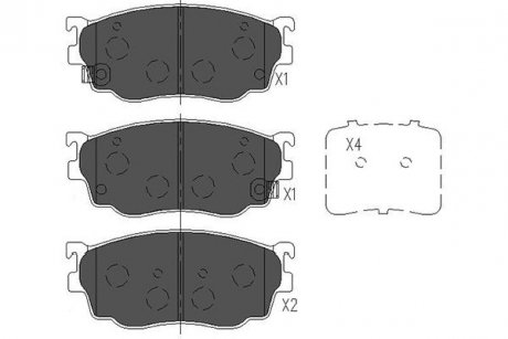 Колодки тормозные (передние) Mazda 323 F VI 01-04/Mazda 626 V 97-02/Premacy 99-05 KAVO KBP-4509