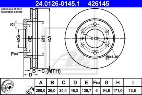 Гальмівний диск 426145 / ATE 24.0126-0145.1