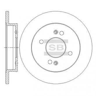 Тормозной диск задний HQ Hi-Q (SANGSIN) SD2045