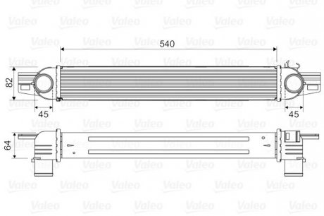 Радиатор интеркулера Citroen Nemo/Fiat Fiorino/Peugeot Bipper 1.3 JTD/1.4 HDI 08- Valeo 818545 (фото 1)