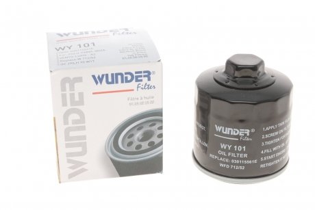 Фільтр масляний VW Caddy II 1.4/1.6i / Golf IV/V/Seat WUNDER FILTER WY 101 (фото 1)