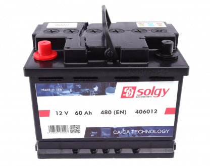 Акумуляторна батарея 60Ah/480A (242x175x190/+L) SOLGY 406012