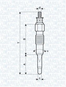 Свеча накала CITROEN JUMPER, RELAY FIAT DUCATO IVECO DAILY RENAULT MASTER II [062900040304] MAGNETI MARELLI UC37A