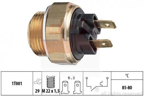 CITROEN Датчик включения вентилятора радиатора CX I,Visa,Peugeot 205/305/309,Skoda Favorit,Felicia EPS 1.850.018