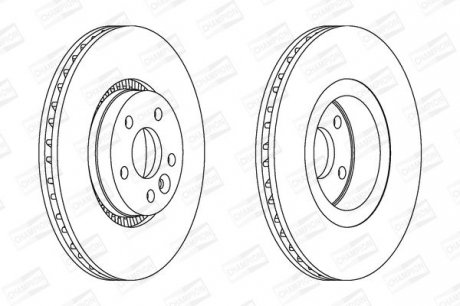 Диск гальмівний передній (кратно 2) Volvo S80 (06-), V70 (06-), XC70 (07-) CHAMPION 562643CH-1