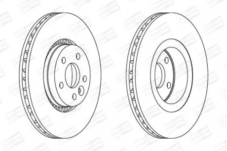 Диск тормозной передний (кратно 2шт.) Volvo S80 (06-), V70 (06-), XC70 (07-) CHAMPION 562643CH-1