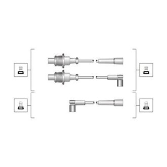 Комплект высоковольтных проводов CITROEN BX, ZX PEUGEOT 205, 309, 405 [941319170118] MAGNETI MARELLI MSQ0118