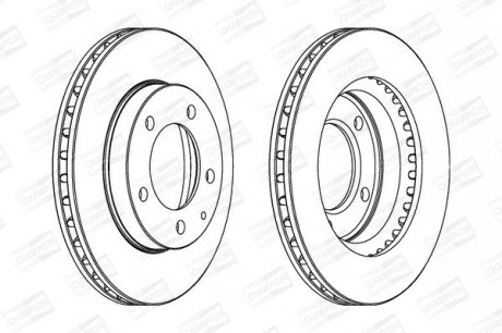 MAZDA Диск тормозной перед. (вентил.) Ford Probe,626 IV 91-,Premacy, Xedos 91-(258*24) CHAMPION 561716CH