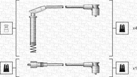 Комплект высоковольтных проводов OPEL ASTRA F,CORSA A,KADETT E [941318111154] MAGNETI MARELLI MSK1154