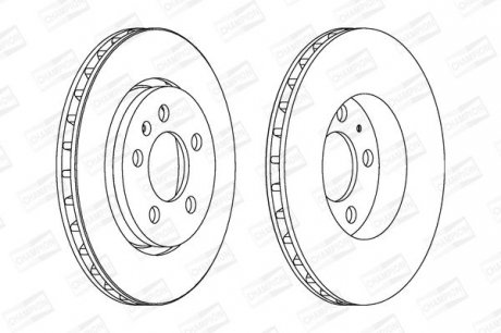 VW Диск тормозной задн.(вентил.) Golf IV, New Beetle Audi A3/ TT/S3Skoda Octavia CHAMPION 562133CH