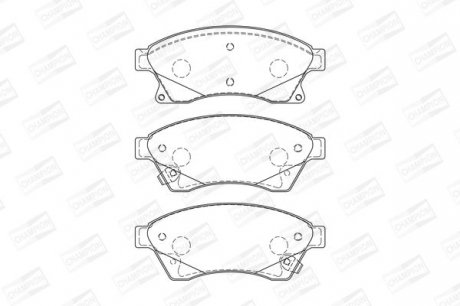 Колодки гальмівні дискові передні CHEVROLET AVEO Saloon (T300) 11-, CRUZE (J300) 09-|OPEL ASTRA J (P10) 09-15 CHAMPION 573332CH