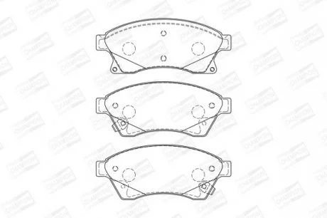 Колодки гальмівні дискові передні CHEVROLET AVEO Saloon (T300) 11-, CRUZE (J300) 09-|OPEL ASTRA J (P10) 09-15 CHAMPION 573332CH