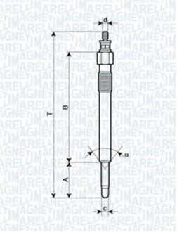 Свеча накала LAND ROVER DEFENDER,DISCOVERY,RANGE ROVER I,II [062900020304] MAGNETI MARELLI UC24A