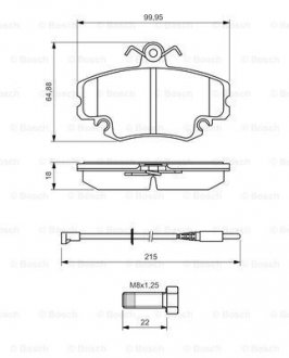 Комплект гальмівних колодок з 4 шт. дисків BOSCH 0986494522 (фото 1)