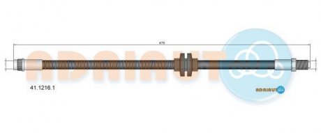 RENAULT Шланг тормозной пер.L=475mm Megane 02-, Scenic 03-, Grand Scenic 04- ADRIAUTO 41.1216.1