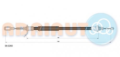 Трос зупиночних гальм ADRIAUTO 09.0260
