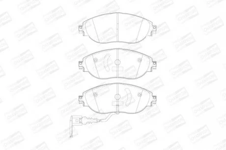 Колодки гальмівні дискові передні Audi A3 (12-20)/ VW Golf VII, Passat B7, Sharan (10-15) CHAMPION 573418CH