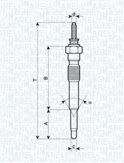 Свеча накала TOYOTA LAND CRUISER 3.0TD, PICNIC [062900068304] MAGNETI MARELLI UC51A