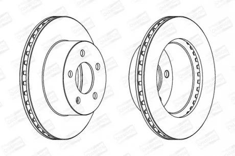 JEEP Диск тормозной передний Cherokee,Grand Cherokee,Wrangler 84-07 CHAMPION 562802CH
