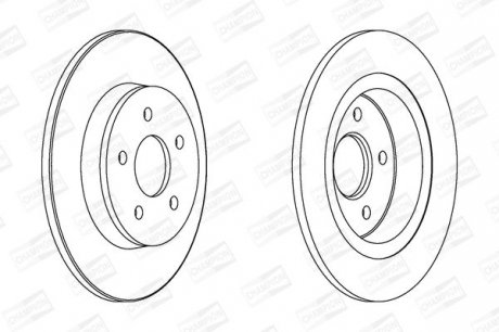 Диск тормозной задний (кратно 2шт.) FORD FOCUS C-MAX (DM2) 03-07, FOCUS II (DA_, HCP, DP) 04-13 CHAMPION 562411CH