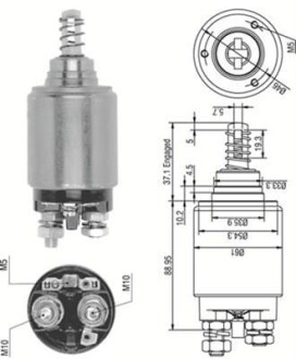 Втягивающее реле стартера OPEL KHD CASE STEYR [940113050252] MAGNETI MARELLI AME0252