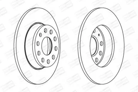 Диск тормозной задний (кратно 2шт.) SKODA YETI (5L) 09-17|VW CADDY III Box Body/MPV (2KA, 2KH, 2CA, 2CH) 04-15 CHAMPION 562614CH