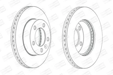Диск гальмівний передній (кртано 2) Renault Master III/ Opel Movano B CHAMPION 562713CH-1