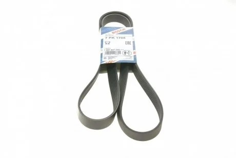 Ремінь генератора Renault Megane/Laguna/Scenic 2.0 dCi 07-/Peugeot 508 2.0HDI 18- (7PK1705) BOSCH 1987947044
