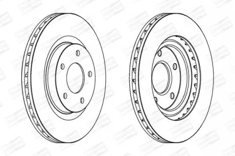 Диск гальмівний передній (кратно 2) Jeep Compass (06-), Patriot (07-17)/ Mitsubishi ASX (09-) CHAMPION 562790CH