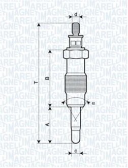 Свеча накала NISSAN,PEL, OPEL, RENAULT [062582804304] MAGNETI MARELLI UX11A