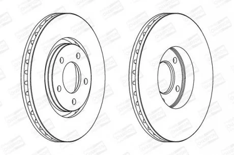 Гальмівний диск перед. CARAVAN/GRAND VOYAGER/VOYAGER 00- компл. 2шт CHAMPION 562292CH