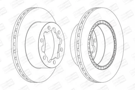 Диск гальмівний задній (кратно 2) MB Sprinter (06-)/ VW Crafter (06-) CHAMPION 569138CH