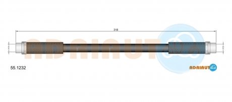 VW Шланг тормозной перед. AUDI A4/6 -01Passat 96-05 SKODA ADRIAUTO 55.1232