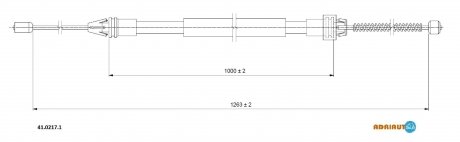 RENAULT Трос ручного тормоза задн. лев. (бараб.) Clio 98- ADRIAUTO 41.0217.1 (фото 1)