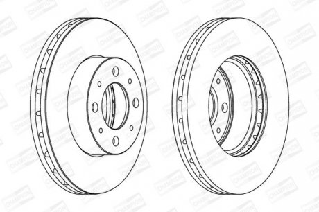 FIAT Диск тормозной передн.500 07-,Panda 04-,Ford Ka 08- CHAMPION 562296CH