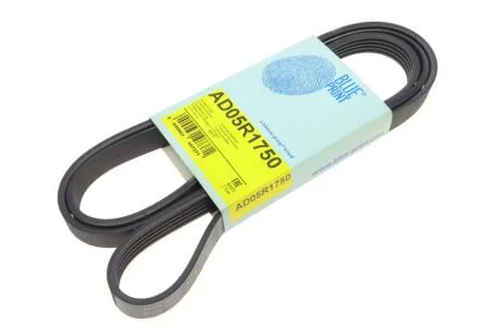 Ремінь генератора Renault Kangoo 1.4-1.6i, 97-/ Hyundai Matrix/ Kia Rio II 1.5 CRDi 04- (5PK1750) BLUE PRINT AD05R1750