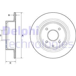 NISSAN Диск тормозной задний лакированный! Cube,Tiida 07- Delphi BG4666C