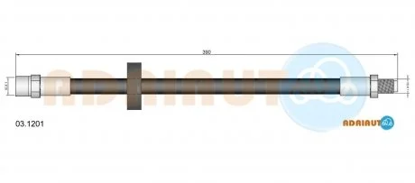 VW Шланг тормозной пер. (385мм) LT 83-96, AUDI 100 82 ADRIAUTO 03.1201