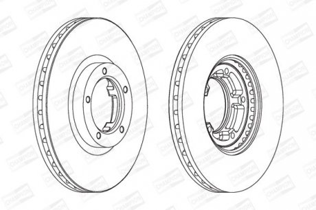 FORD Диск тормозной передн.(вент.)Transit 91-(254*24) CHAMPION 561624CH