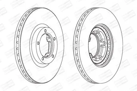 FORD Диск тормозной передн.(вент.)Transit 91-(254*24) CHAMPION 561624CH