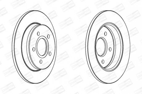 Диск тормозной задний (кратно 2шт.) FORD C-MAX (07-10), FOCUS II (04-13) CHAMPION 562361CH