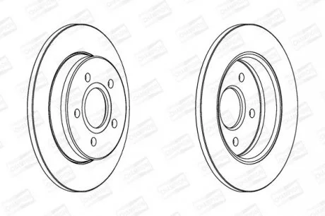 Диск гальмівний задній (кратно 2) Ford C-Max (07-10), Focus II (04-13) CHAMPION 562361CH